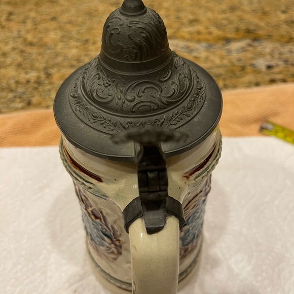 German ceramic beer stein w/ pewter lid. Made in Germany numbered #213 #440 - Picture 14 of 16